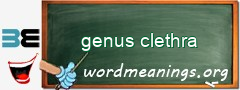WordMeaning blackboard for genus clethra